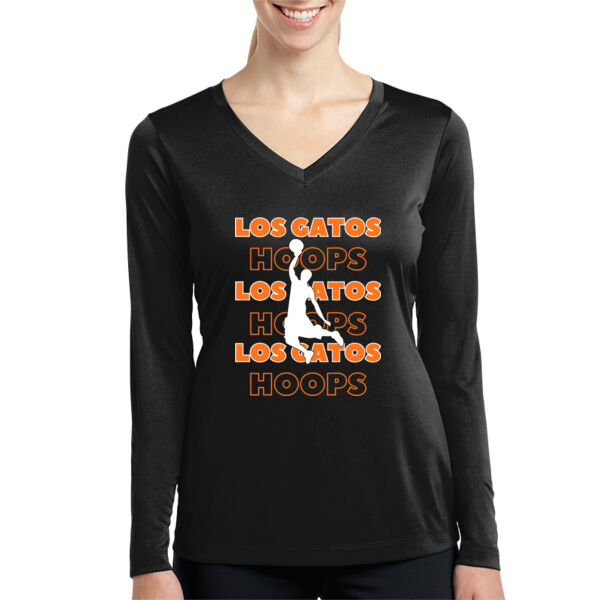 Los Gatos NJB Ladies Long Sleeve PosiCharge Competitor V Neck Tee - LG Hoops Boys Thumbnail