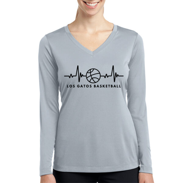Los Gatos NJB Ladies Long Sleeve PosiCharge Competitor V Neck Tee Thumbnail